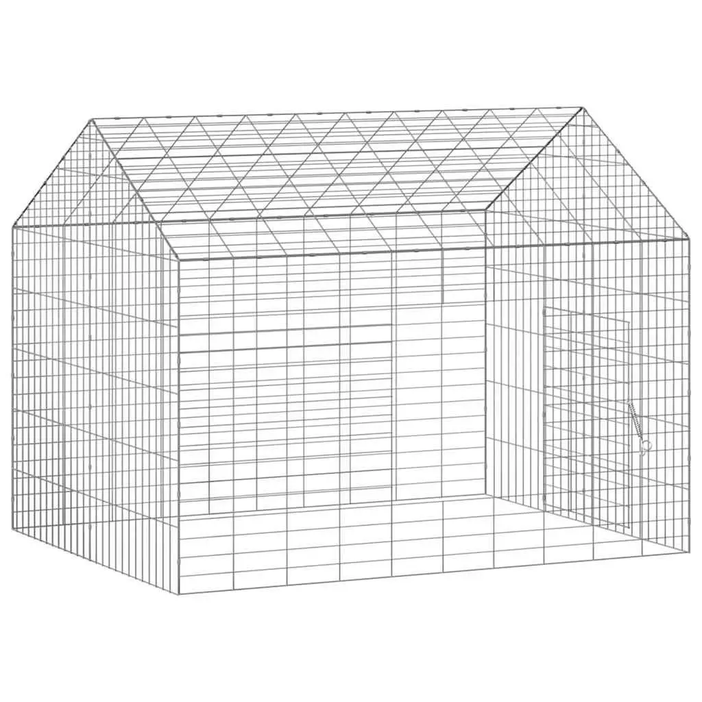 Rabbit Cage Outdoor Galvanised Steel 100 x 78 x 78 cm Silver