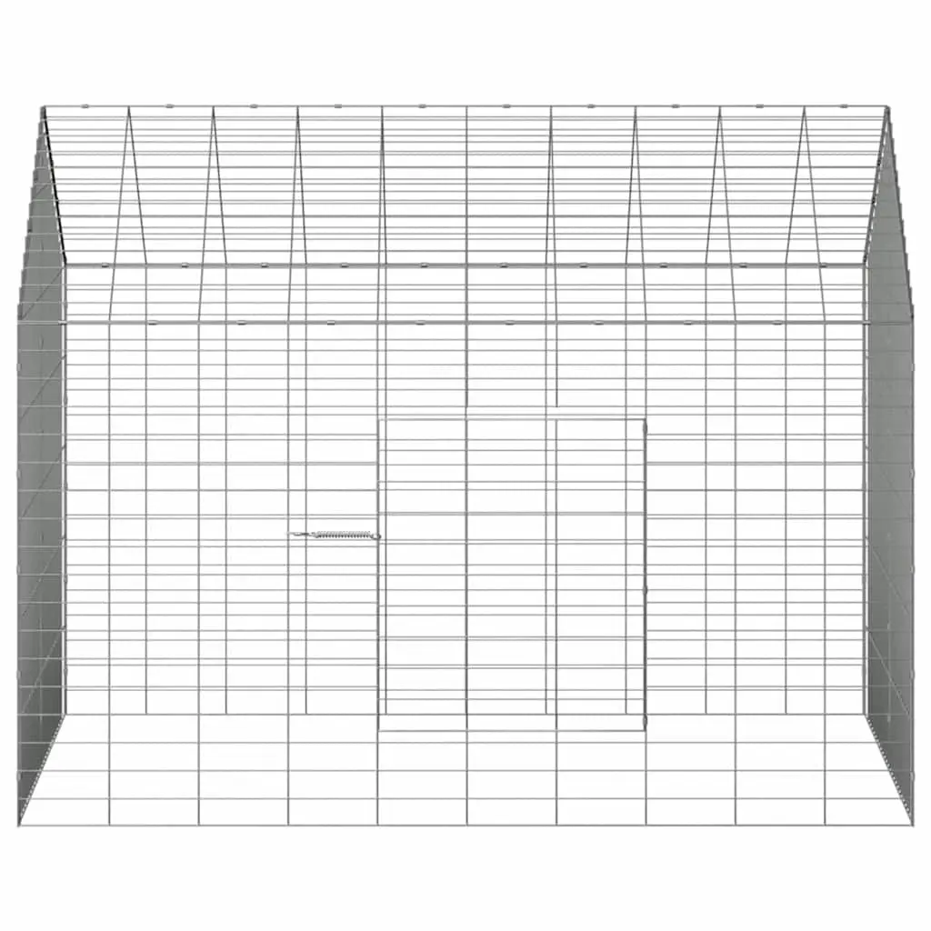 Rabbit Cage Outdoor Galvanised Steel 100 x 78 x 78 cm Silver