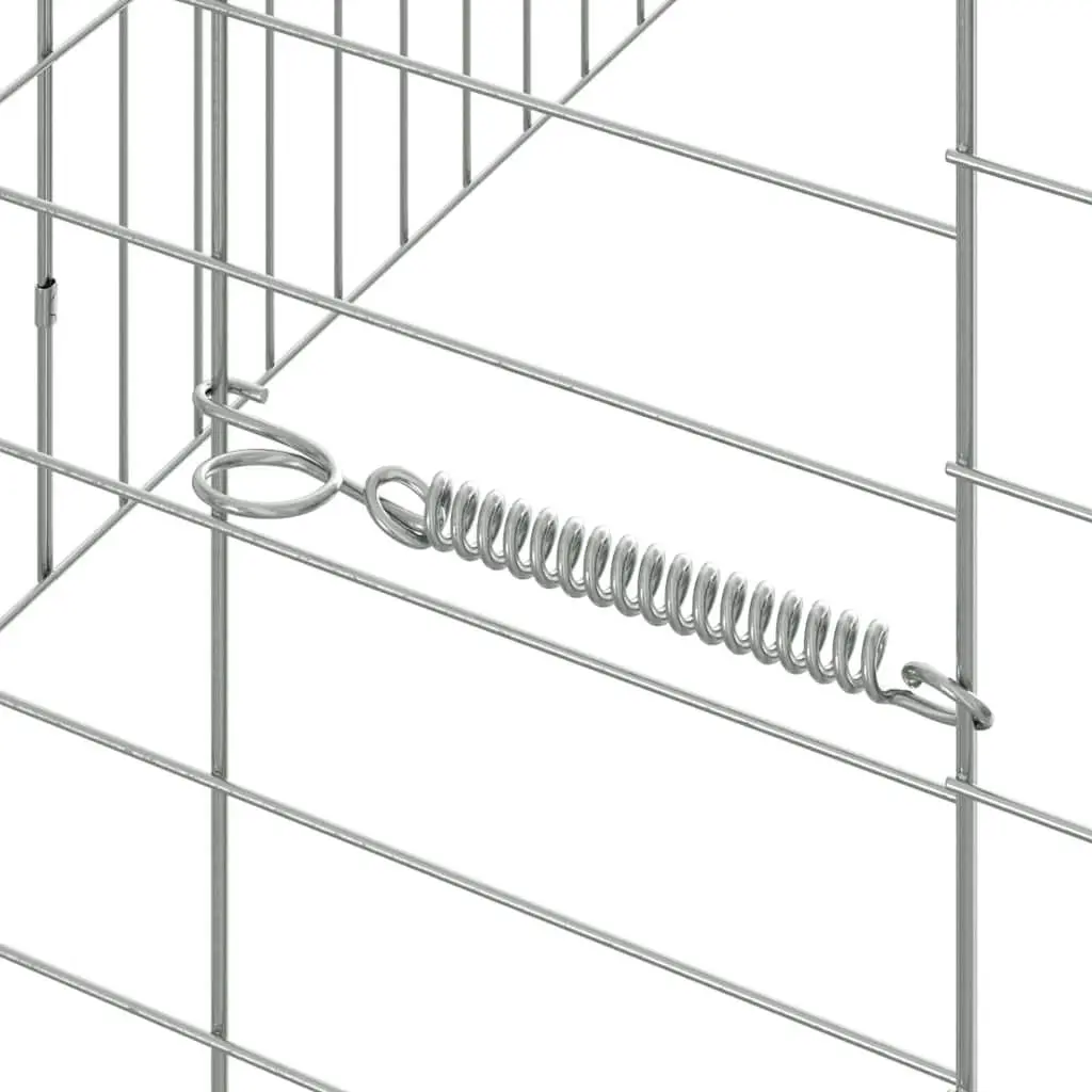 Rabbit Cage Outdoor Galvanised Steel 100 x 78 x 78 cm Silver