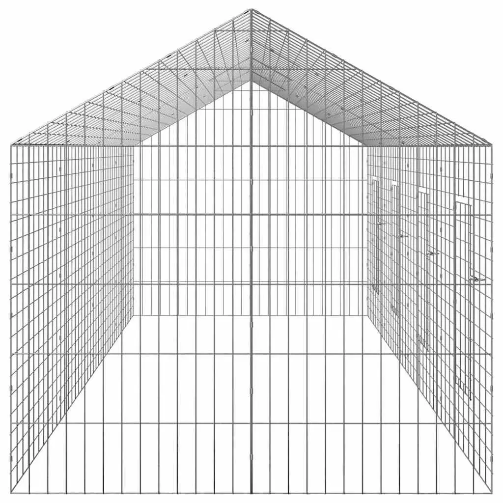 Rabbit Cage Outdoor Galvanized Steel 400x78x78cm Silver Garden Hutch Enclosure