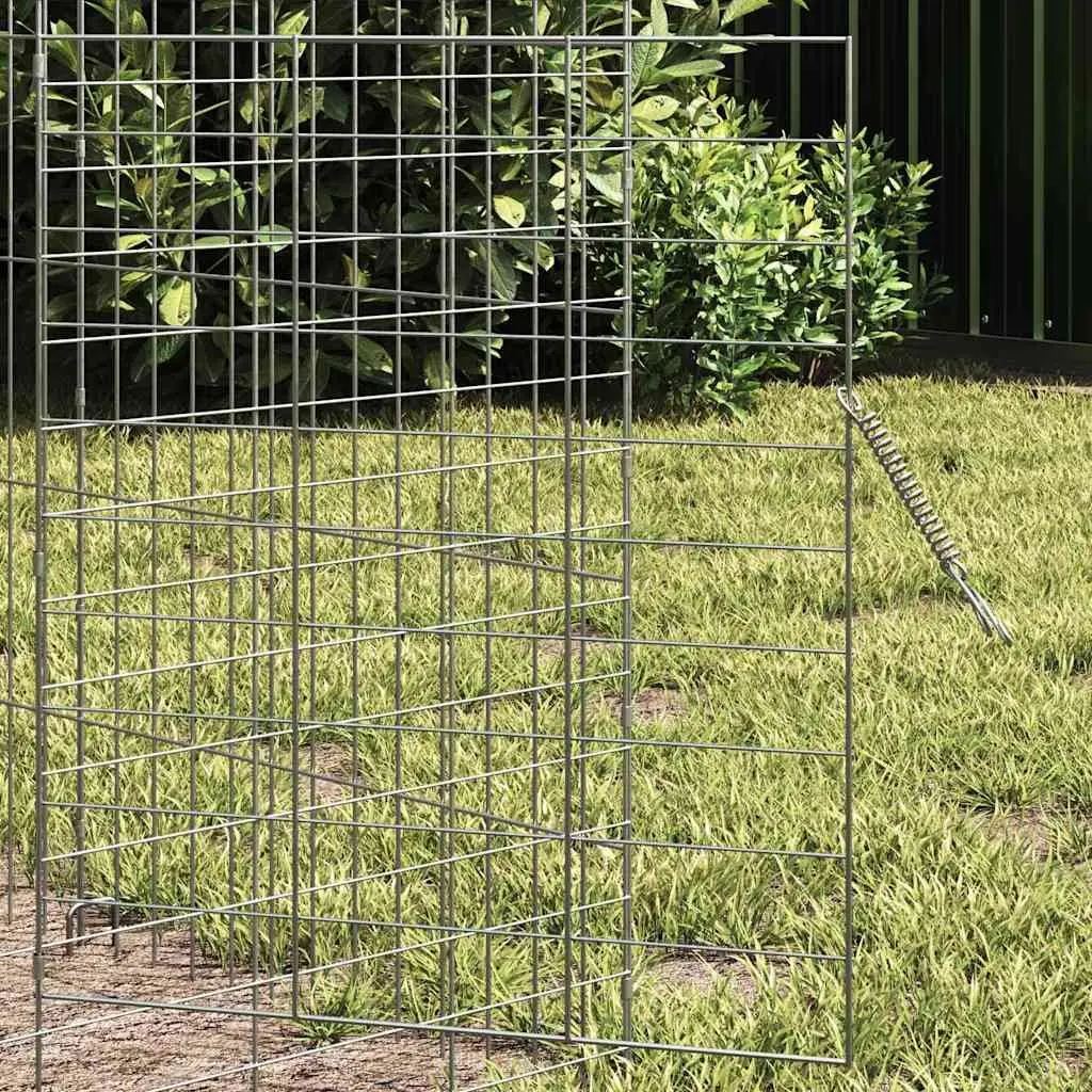 Rabbit Cage Galvanized Steel Outdoor Habitat 600 x 78 x 78 cm Silver