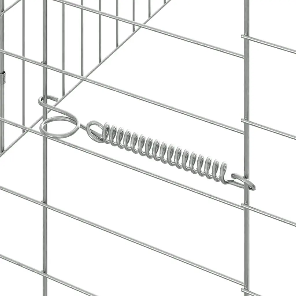 Rabbit Cage Galvanized Steel Outdoor Habitat 600 x 78 x 78 cm Silver