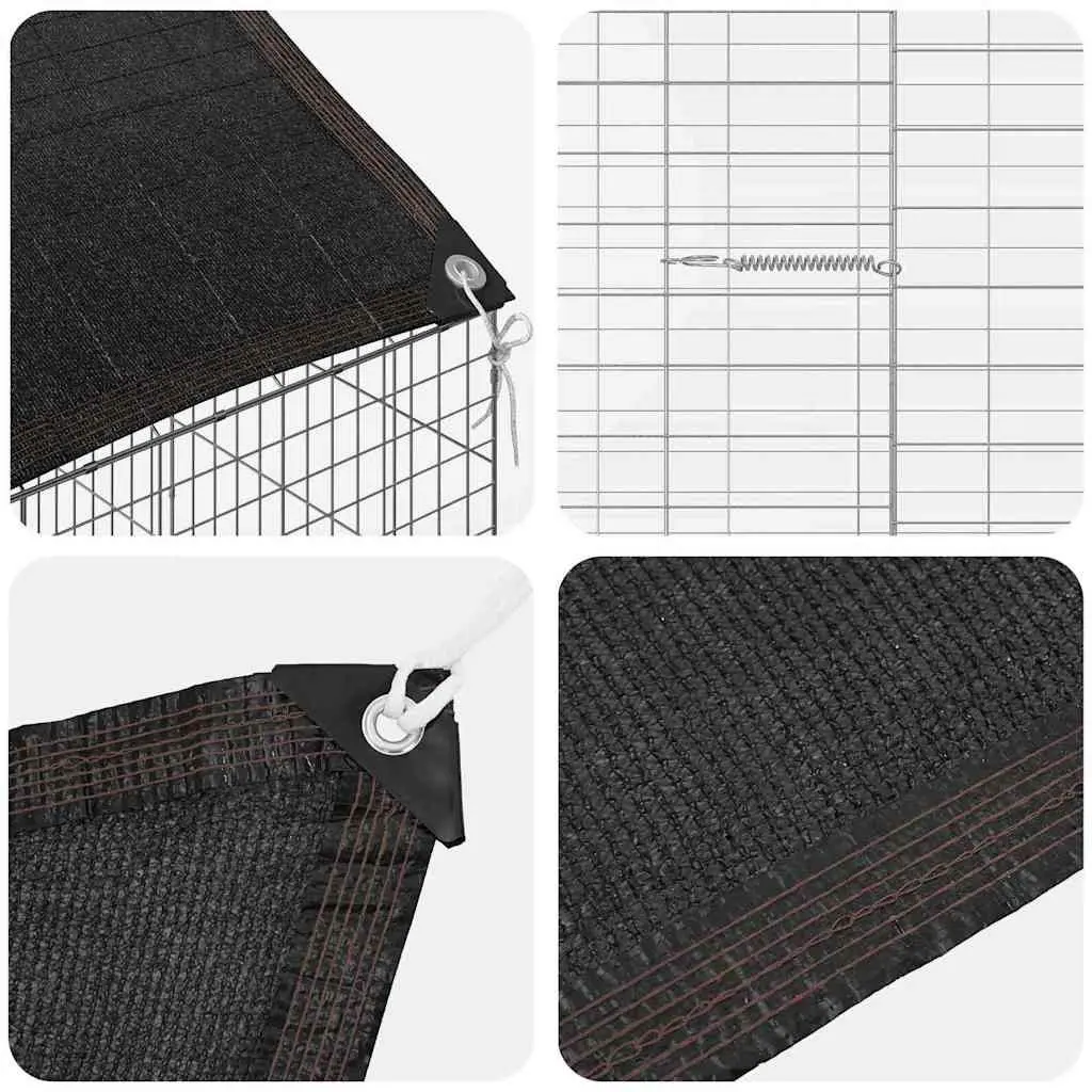 Rabbit Cage Galvanised Steel Weatherproof Outdoor 100 x 78 x 78 cm Silver
