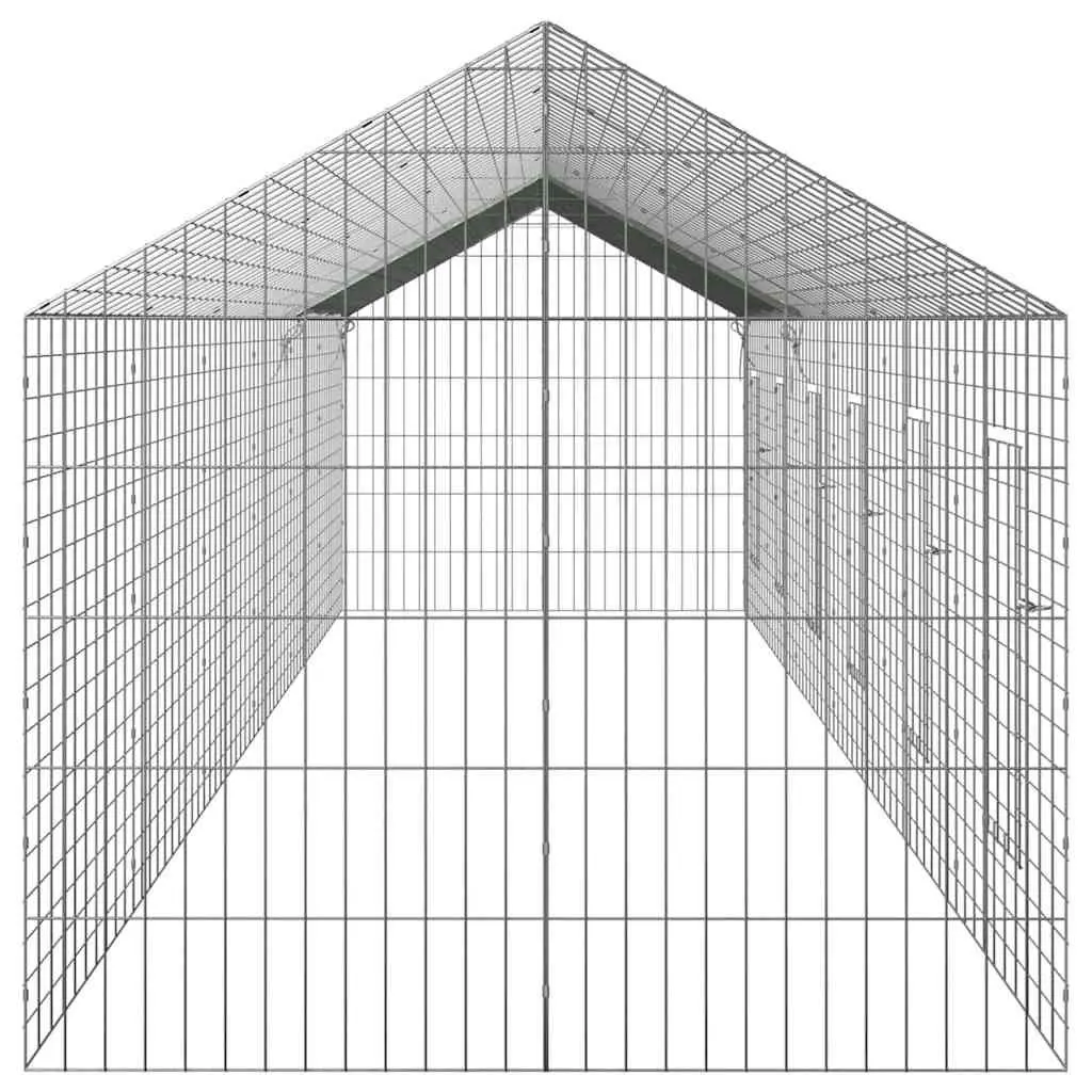Rabbit Cage Outdoor Galvanised Steel 600x78x78cm Silver Garden Hutch Pet Habitat