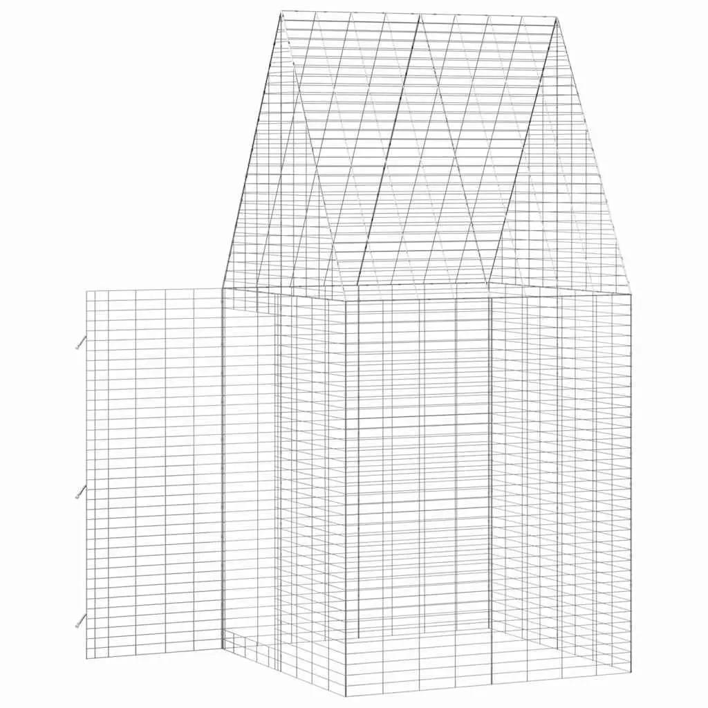 Small Animal Habitat Cage Galvanised Steel 100 x 100 x 210 cm Silver