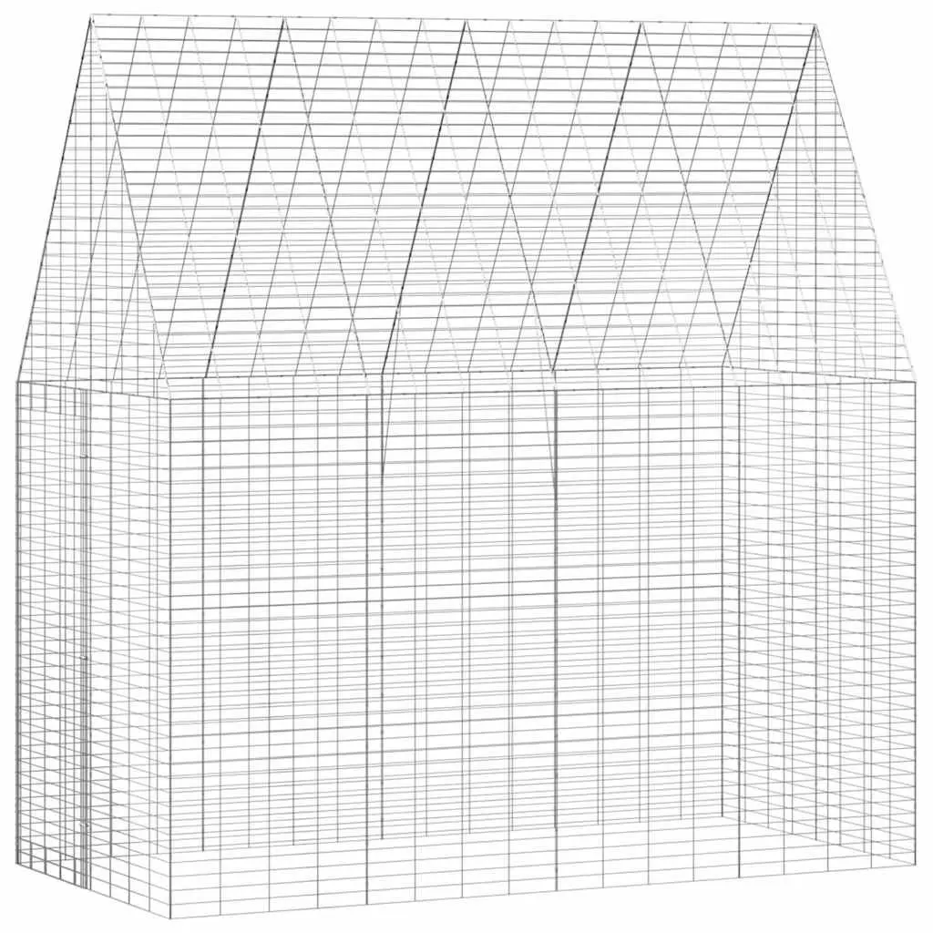 Rabbit Cage Galvanised Steel Outdoor Hutch 200x100x210cm Silver