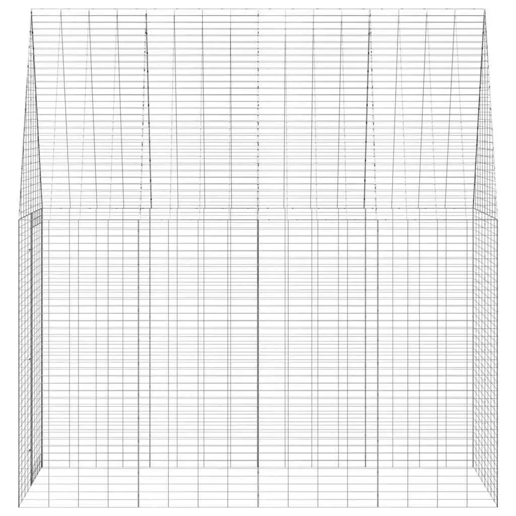 Rabbit Cage Galvanised Steel Outdoor Hutch 200x100x210cm Silver