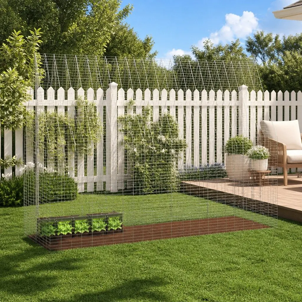Small Animal Outdoor Cage Galvanised Steel 300x100x210cm Silver