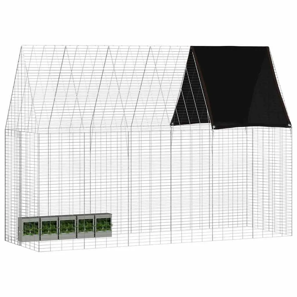 Small Animal Outdoor Habitat Galvanised Steel 300x100x210cm Silver