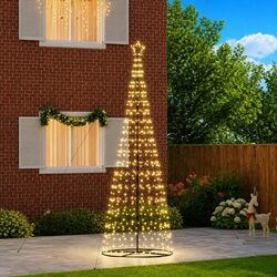 LED Christmas Tree Warm White 138x138x400cm Modern Decor 8 Flash Modes Iron