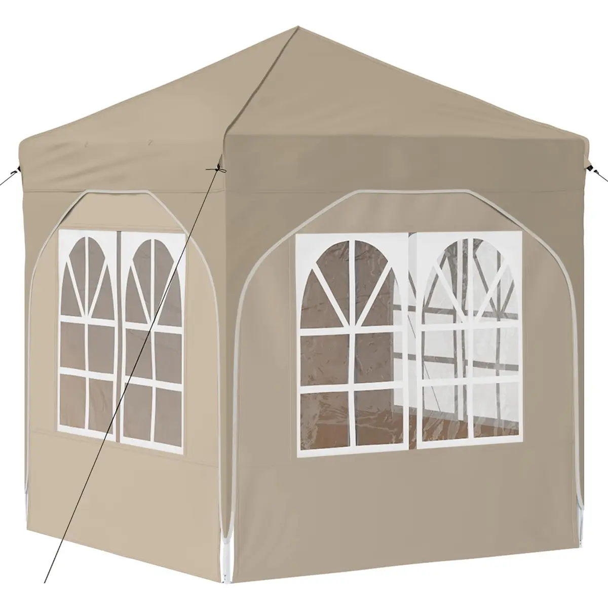 Pop-up Party Tent Waterproof UV Resistant 192x192cm Cream