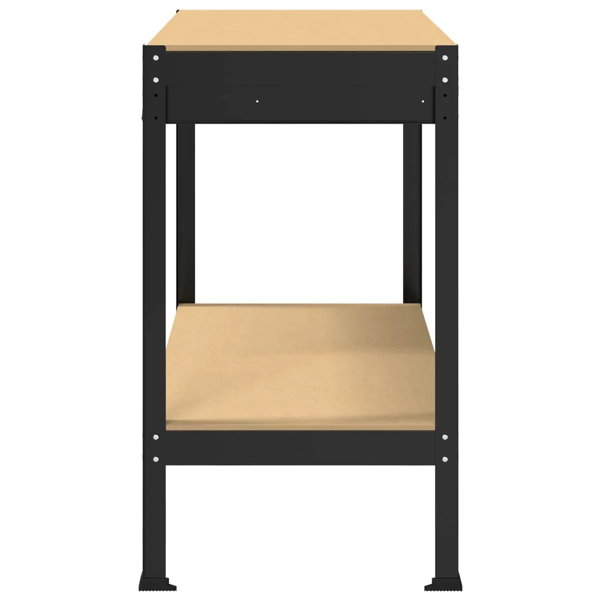 Workbench with Pegboard and Drawer 114 x 54 x 91 cm Black Engineered Wood Metal Frame