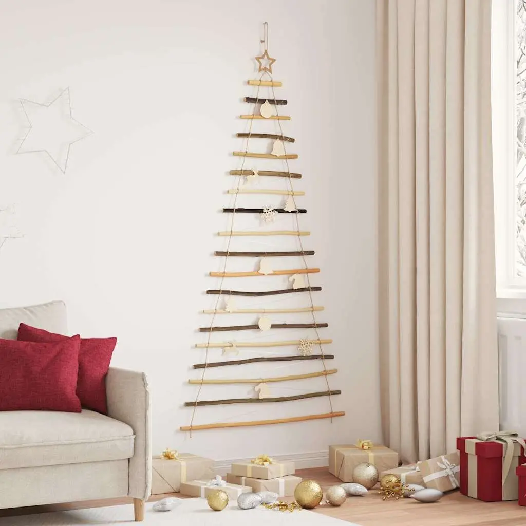Hanging Christmas Tree 180cm Solid Ash Wood 100 Warm White LED Lights USB Powered Indoor