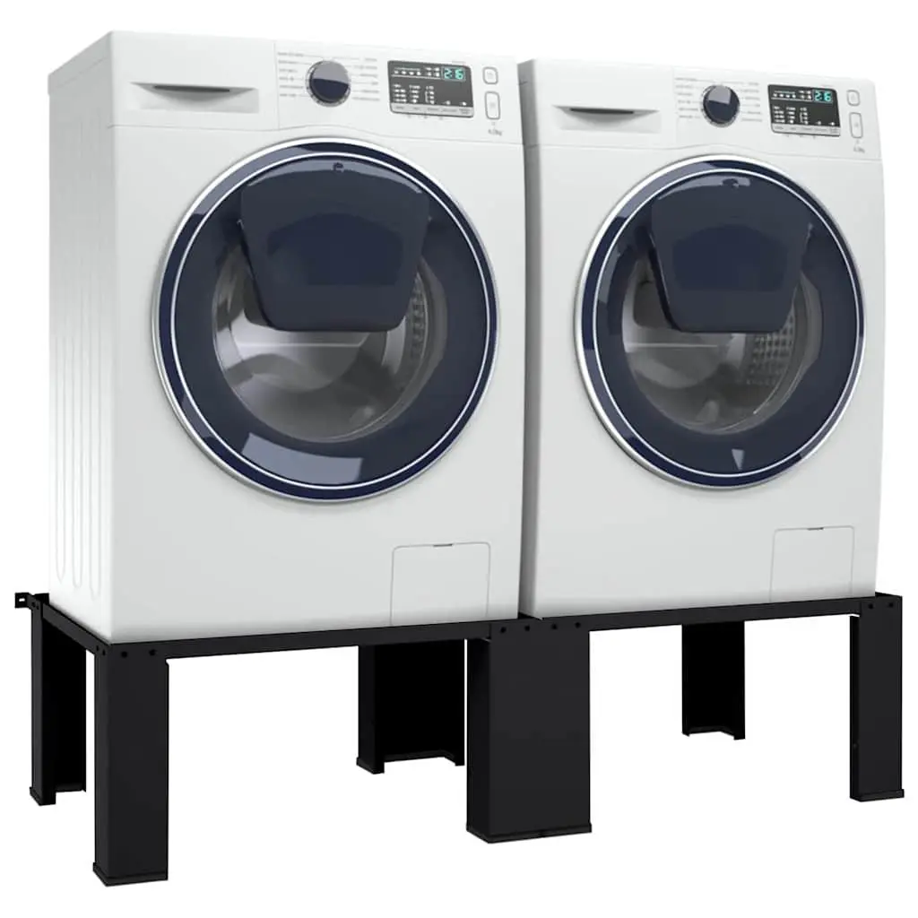 Washing Machine Pedestal Riser Steel Frame Elevated Laundry Stand Black 2 Pack