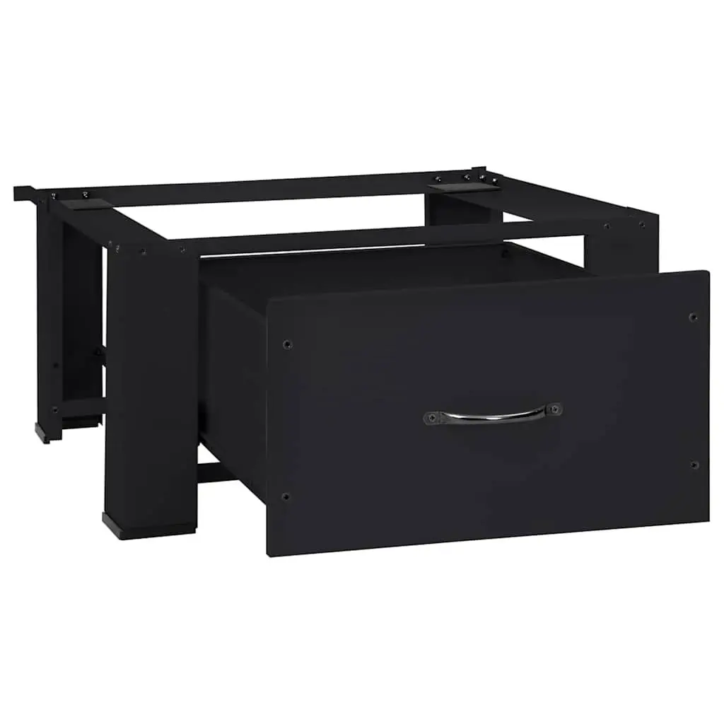 Washing Machine Pedestal Riser Steel Black 64x55x32.5cm