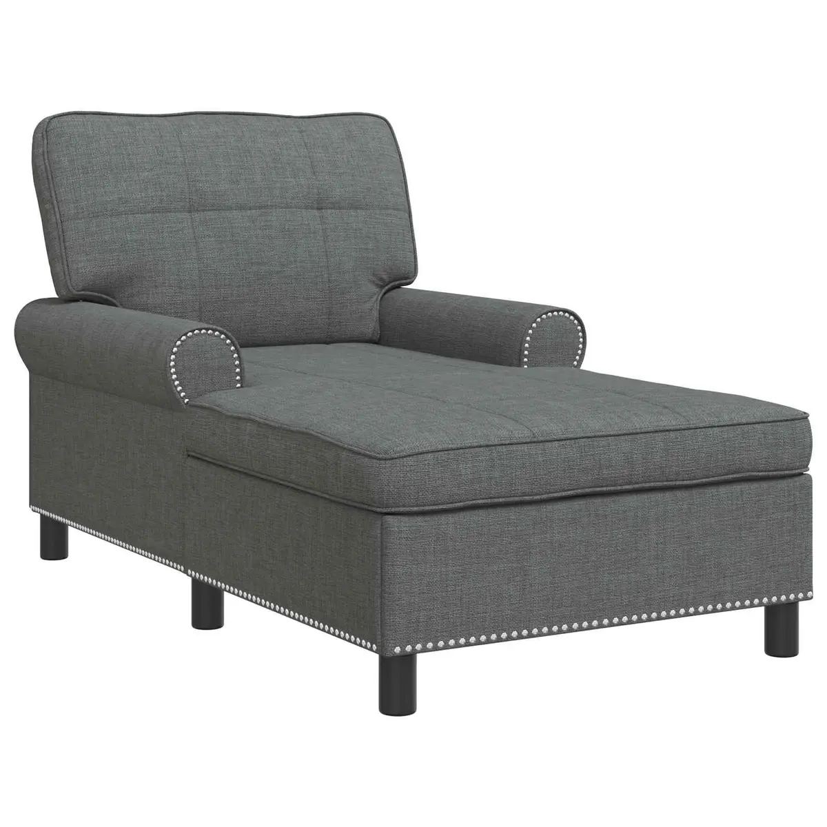 Lounge Chair Grey Fabric Cushioned Recliner Modern Living Room Furniture