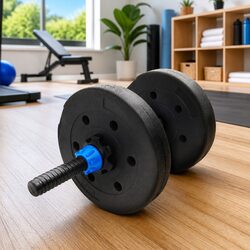 Weight Plates 4 pcs 10 kg Black Cement Iron Sand Fitness Home Gym Free Weights