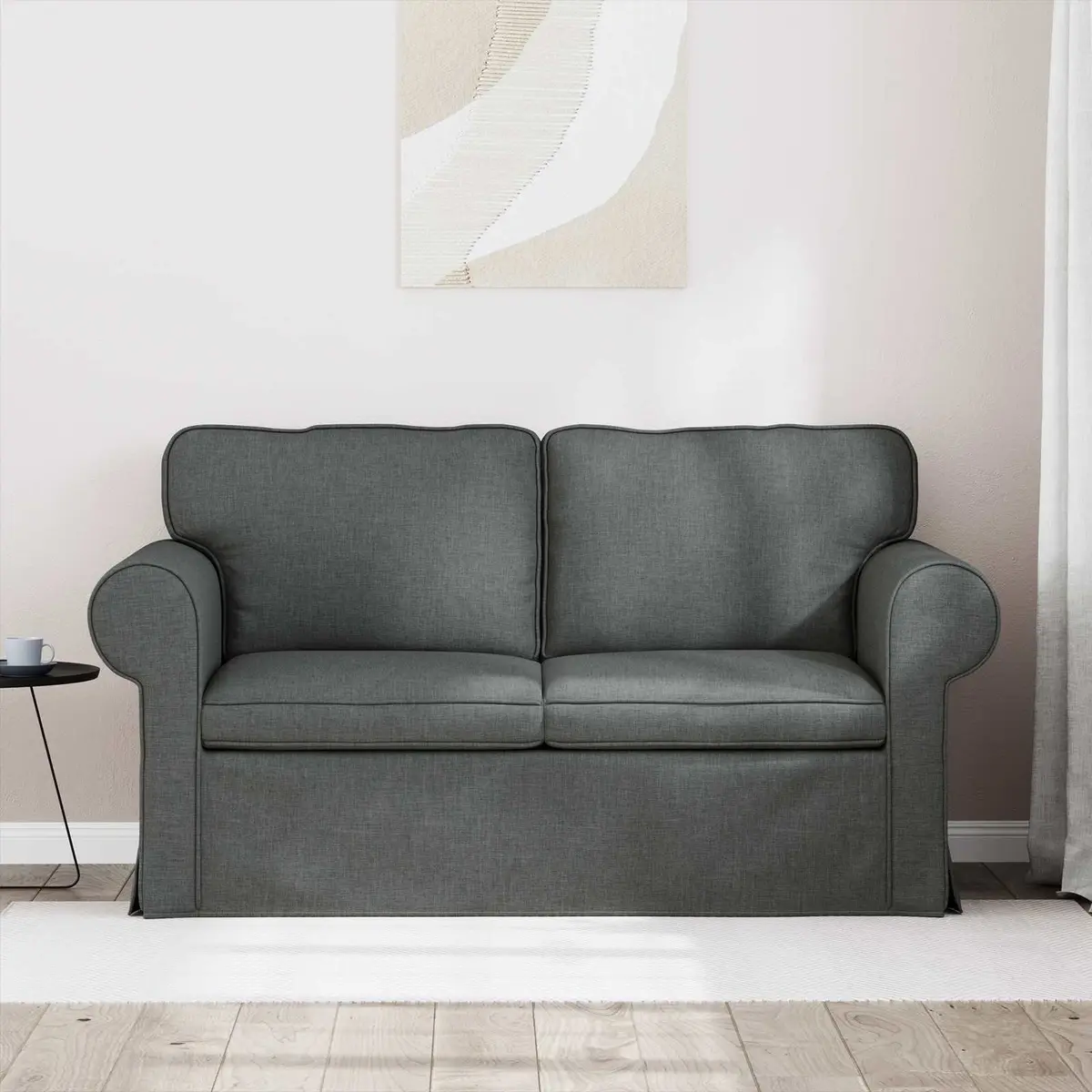 Modern Sofa Grey Modular Lounge Couch Living Room Furniture Clean Lines Design