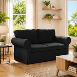 Modern Black Fabric Sofa Modular Design Living Room Furniture Sleek Contemporary