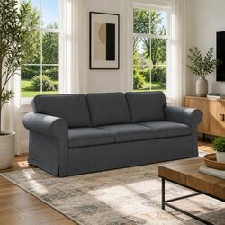 Modern Sofa Dark Grey Modular Sectional Living Room Furniture 215x82x80cm