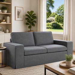 Sofa Dark Grey Fabric Modular Sectional Lounge Couch Adjustable Living Room