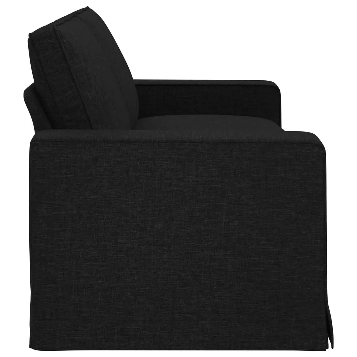 Modular Sofa Black Contemporary Sectional Lounge Seating 222x80x82cm