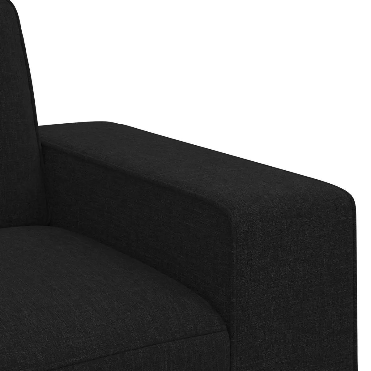 Modular Sofa Black Contemporary Sectional Lounge Seating 222x80x82cm