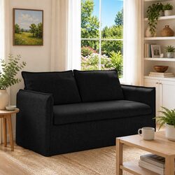 Black Fabric Sofa Modern Lounge Seating Modular Design Living Room Couch