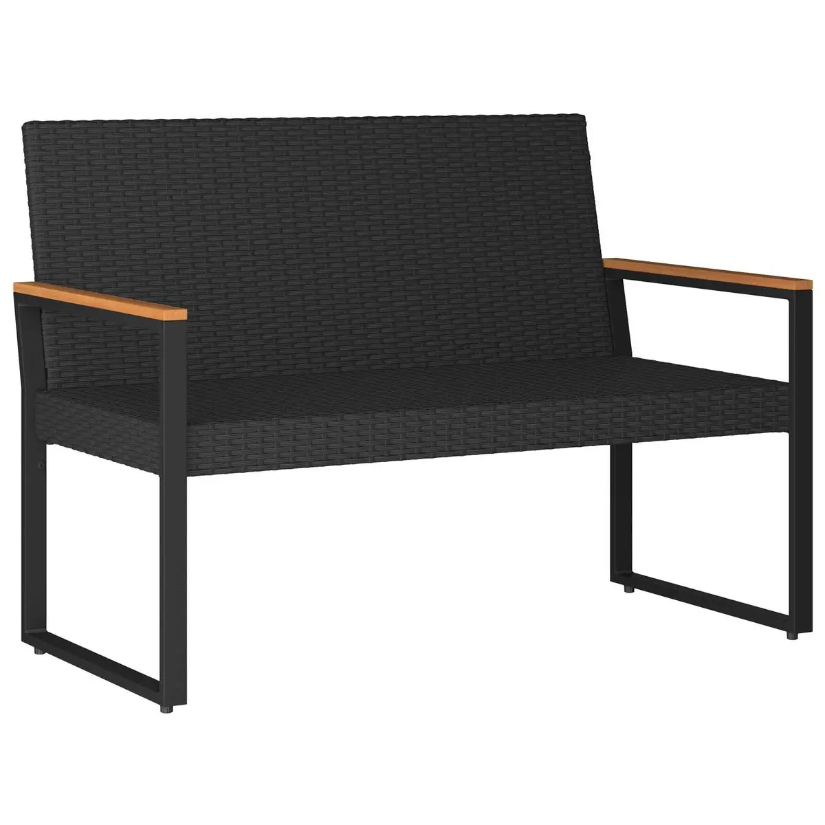 Outdoor Furniture Set 4 Piece Black Poly Rattan Garden Patio Lounge Dining