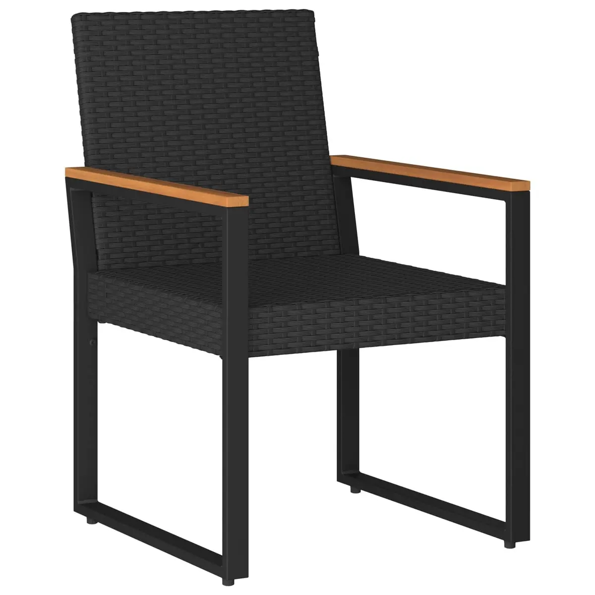 Outdoor Furniture Set 4 Piece Black Poly Rattan Garden Patio Lounge Dining