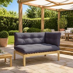 Corner Sofa Unit Outdoor Sectional Seating Acacia Wood Garden Furniture