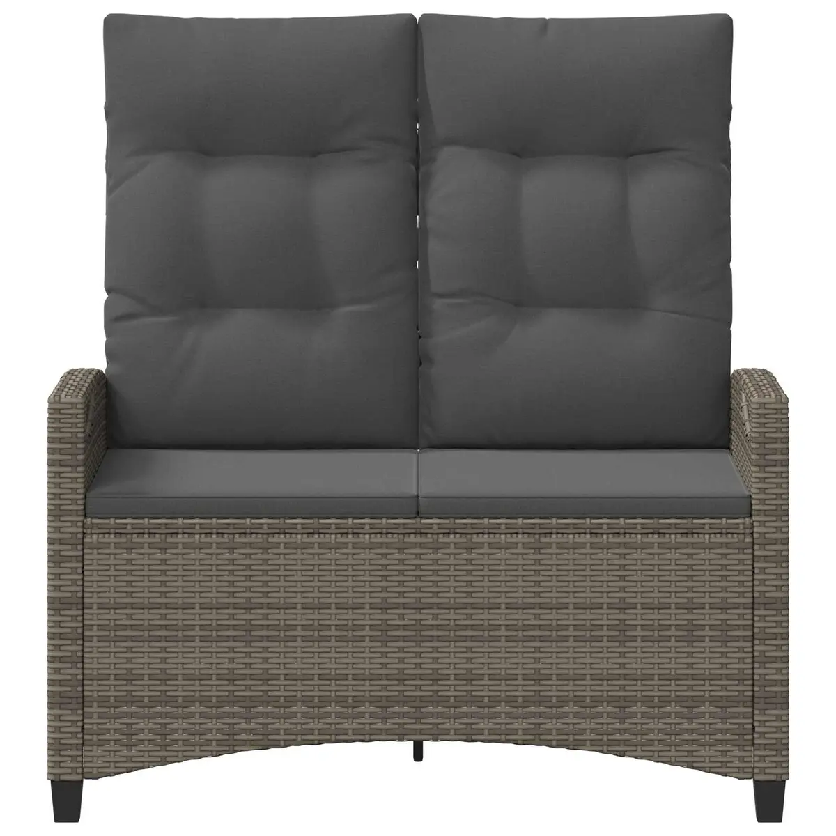 Reclining Garden Bench Adjustable Backrest Grey and Dark Grey Outdoor Seating