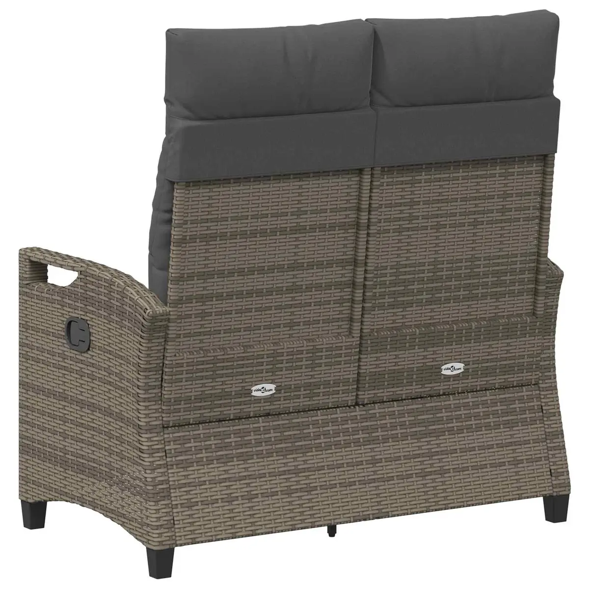 Reclining Garden Bench Adjustable Backrest Grey and Dark Grey Outdoor Seating
