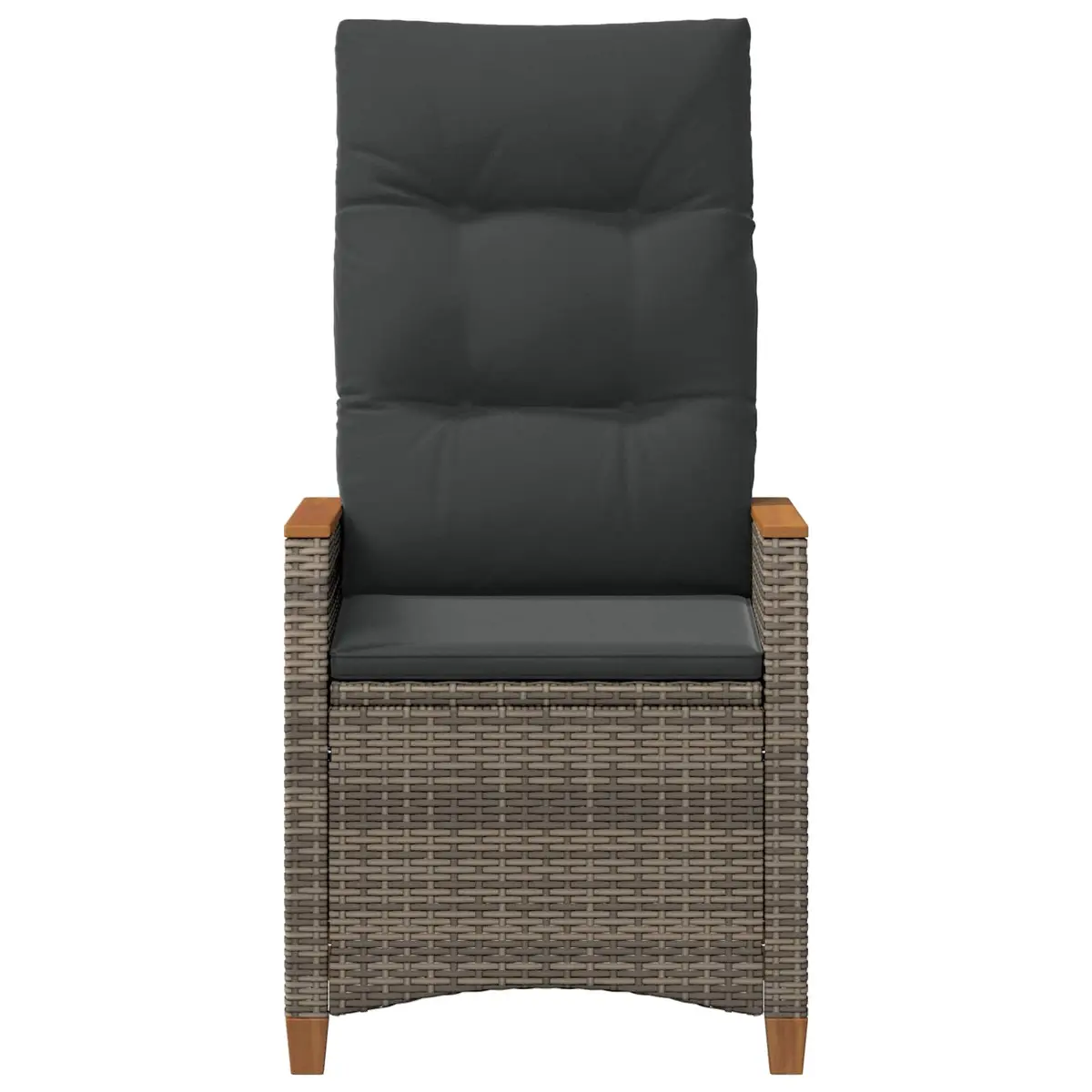 Reclining Garden Chair Adjustable Backrest Grey Outdoor Seating