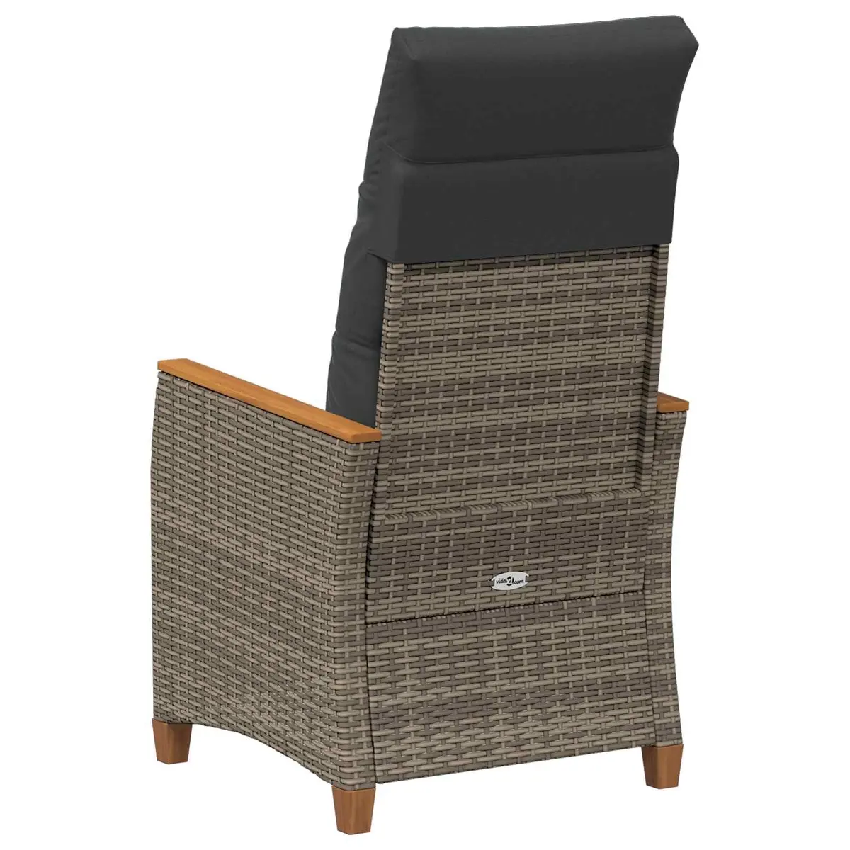 Reclining Garden Chair Adjustable Backrest Grey Outdoor Seating