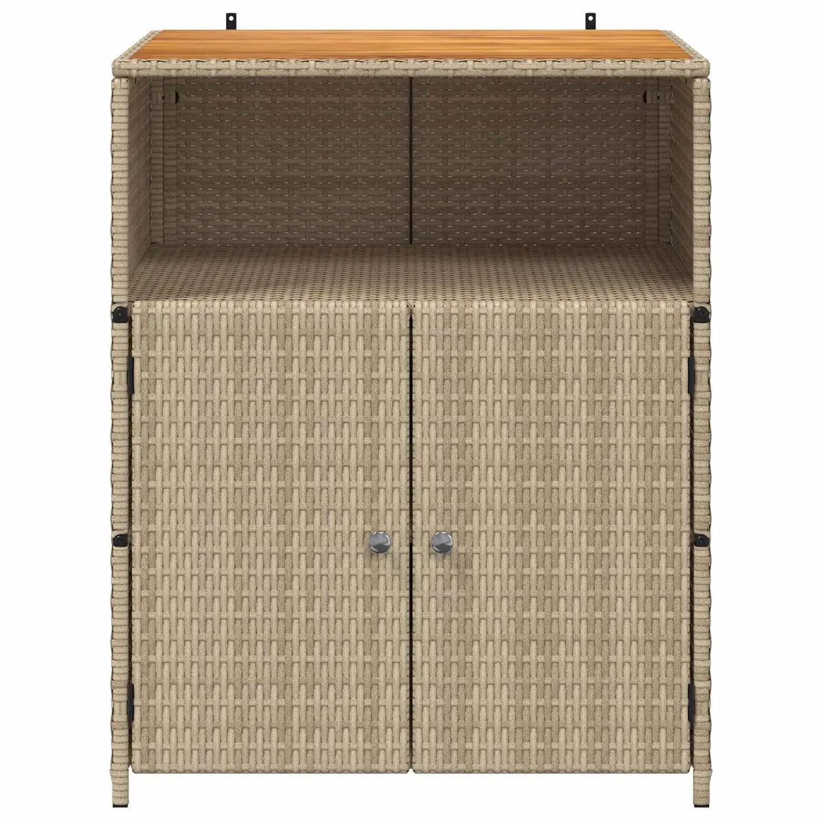 Rattan Cabinet Storage Furniture Beige 70 x 50 x 87 cm Indoor Outdoor Patio