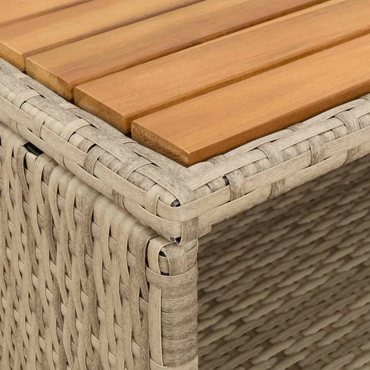 Rattan Cabinet Storage Furniture Beige 70 x 50 x 87 cm Indoor Outdoor Patio