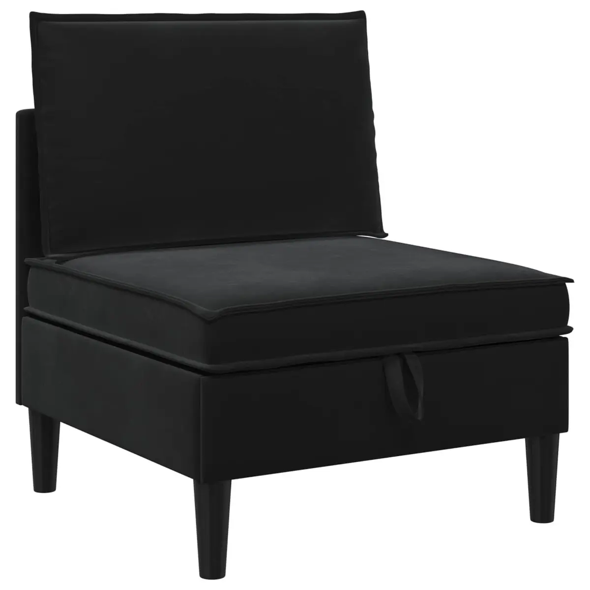 Sofa with Storage Velvet Black Modern Living Room Furniture