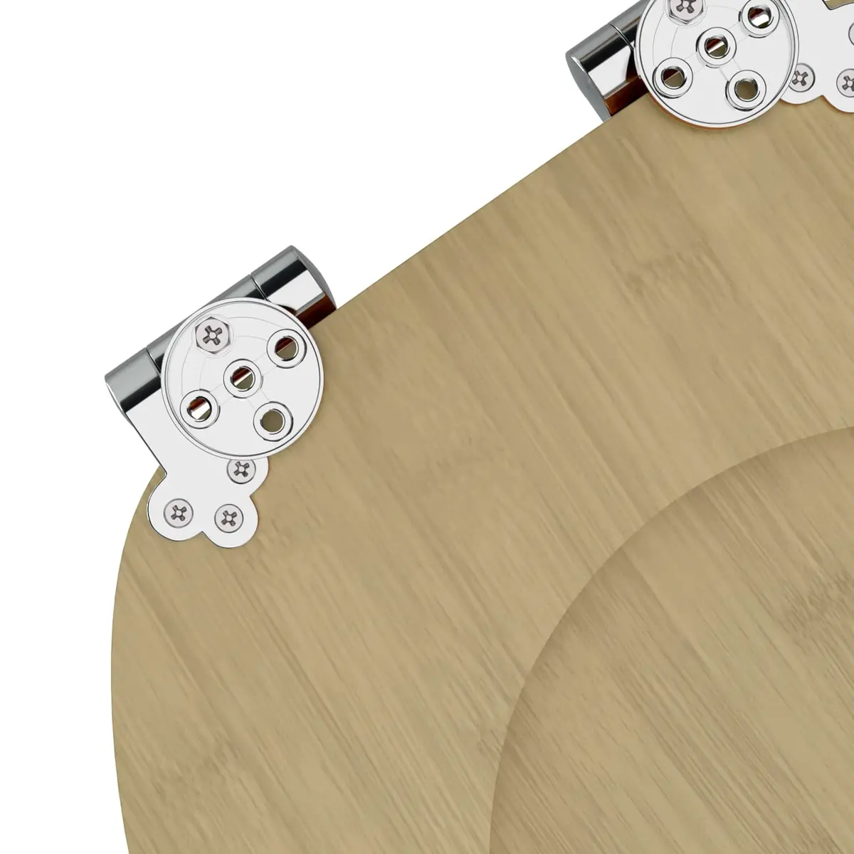 Toilet Seat Soft-Close MDF 44 x 38 cm Brown Standard Fix Non-Slip