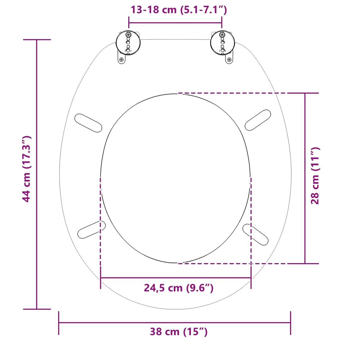 Toilet Seat Soft-Close Light Blue 44 x 38 cm MDF Bathroom Fixture Easy Install