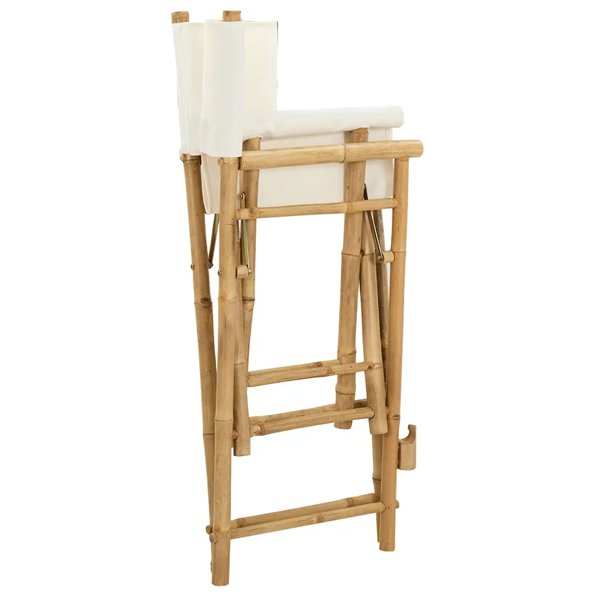 Folding Director's Chair Natural Bamboo Brown Indoor Outdoor Seating Set of 2