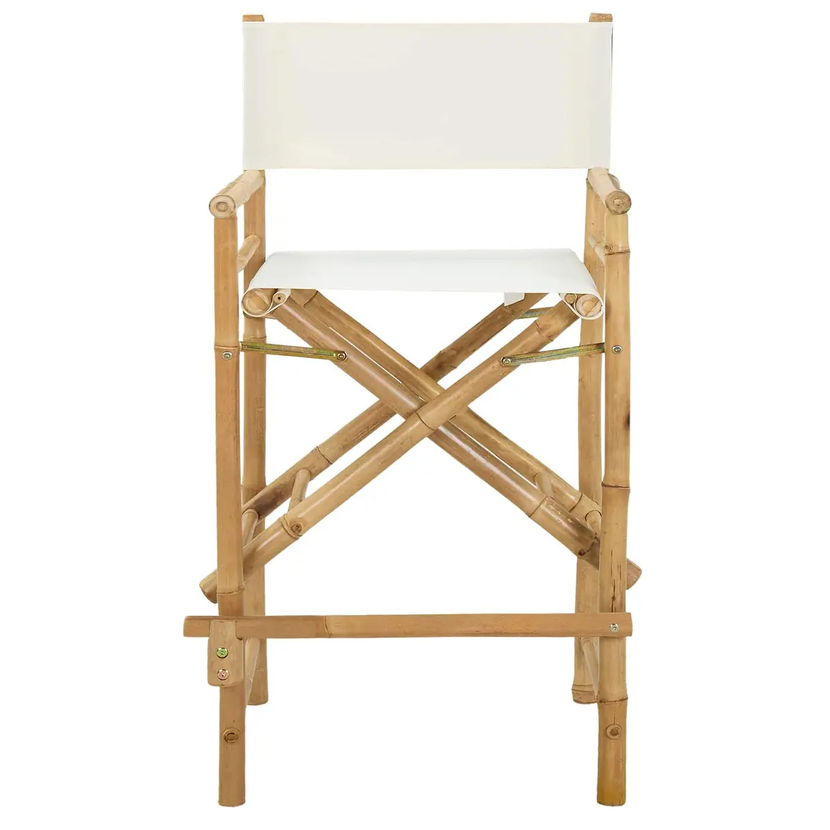 Folding Director's Chair Natural Bamboo Brown Indoor Outdoor Seating Set of 2