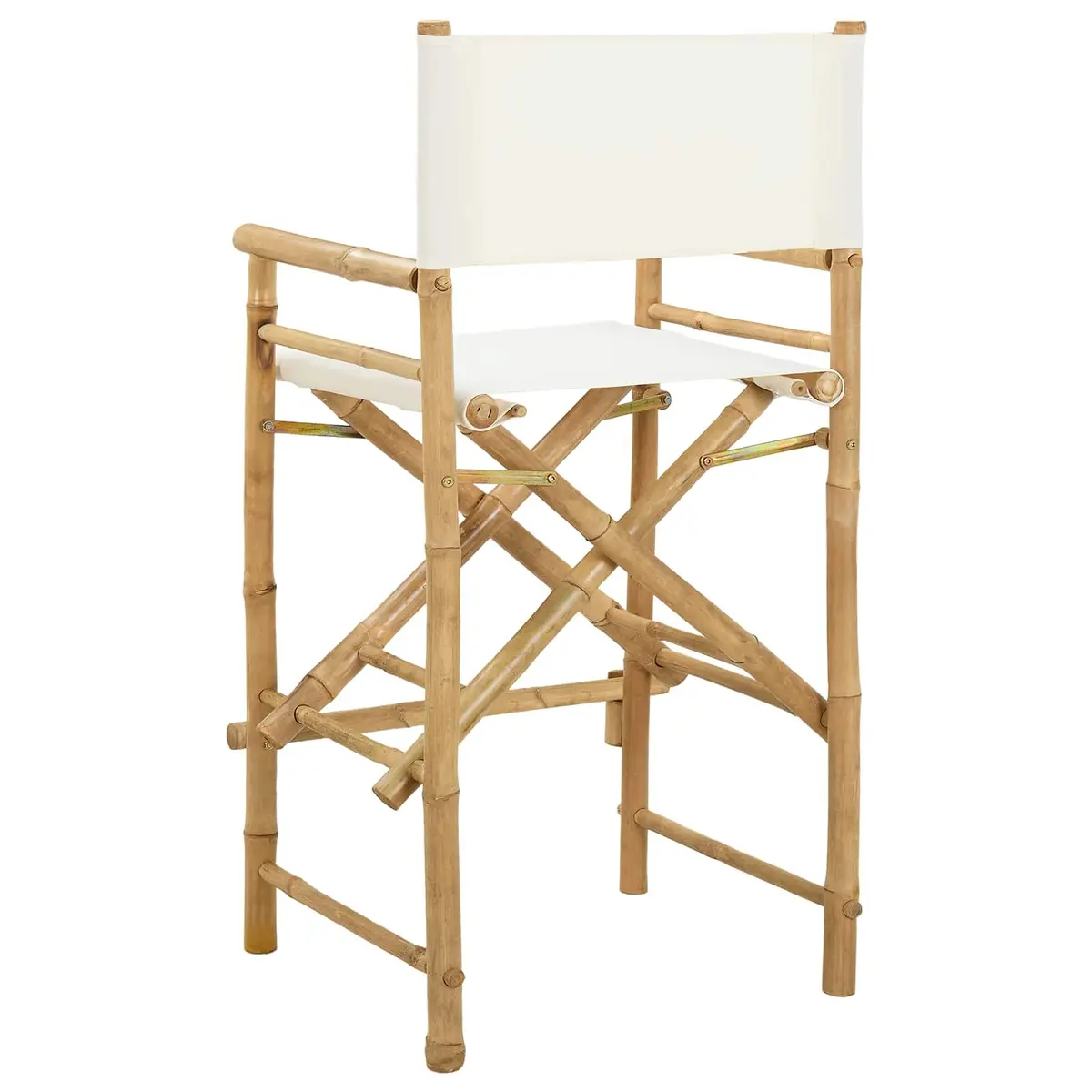 Folding Director's Chair Natural Bamboo Brown Indoor Outdoor Seating Set of 2