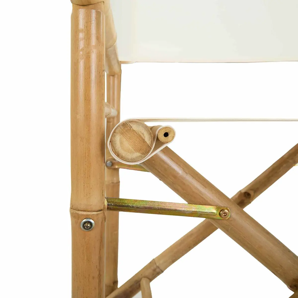 Folding Director's Chair Natural Bamboo Brown Indoor Outdoor Seating Set of 2