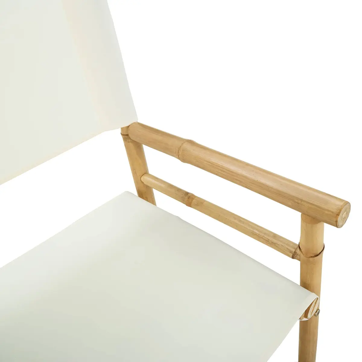 Folding Director's Chair Natural Bamboo Brown Indoor Outdoor Seating Set of 2