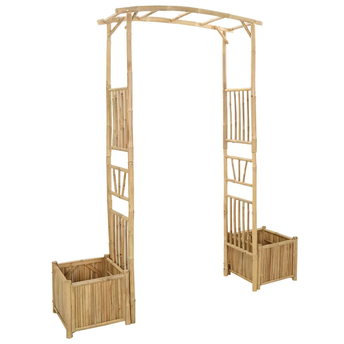 Garden Arch Bamboo Outdoor Structure Trellis Pathway Entrance Brown