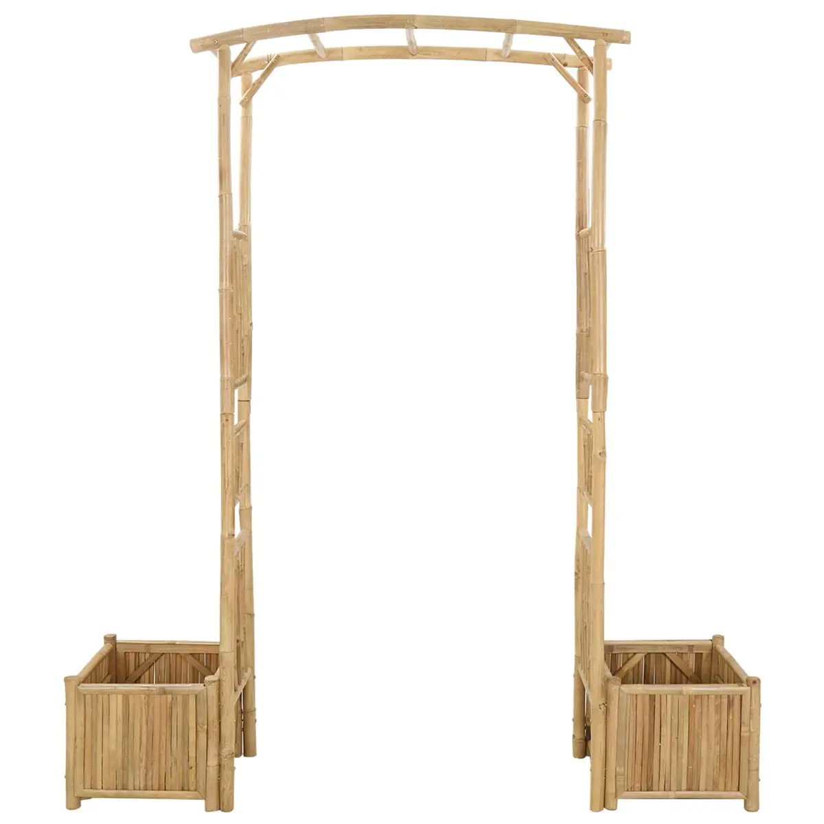 Garden Arch Bamboo Outdoor Structure Trellis Pathway Entrance Brown