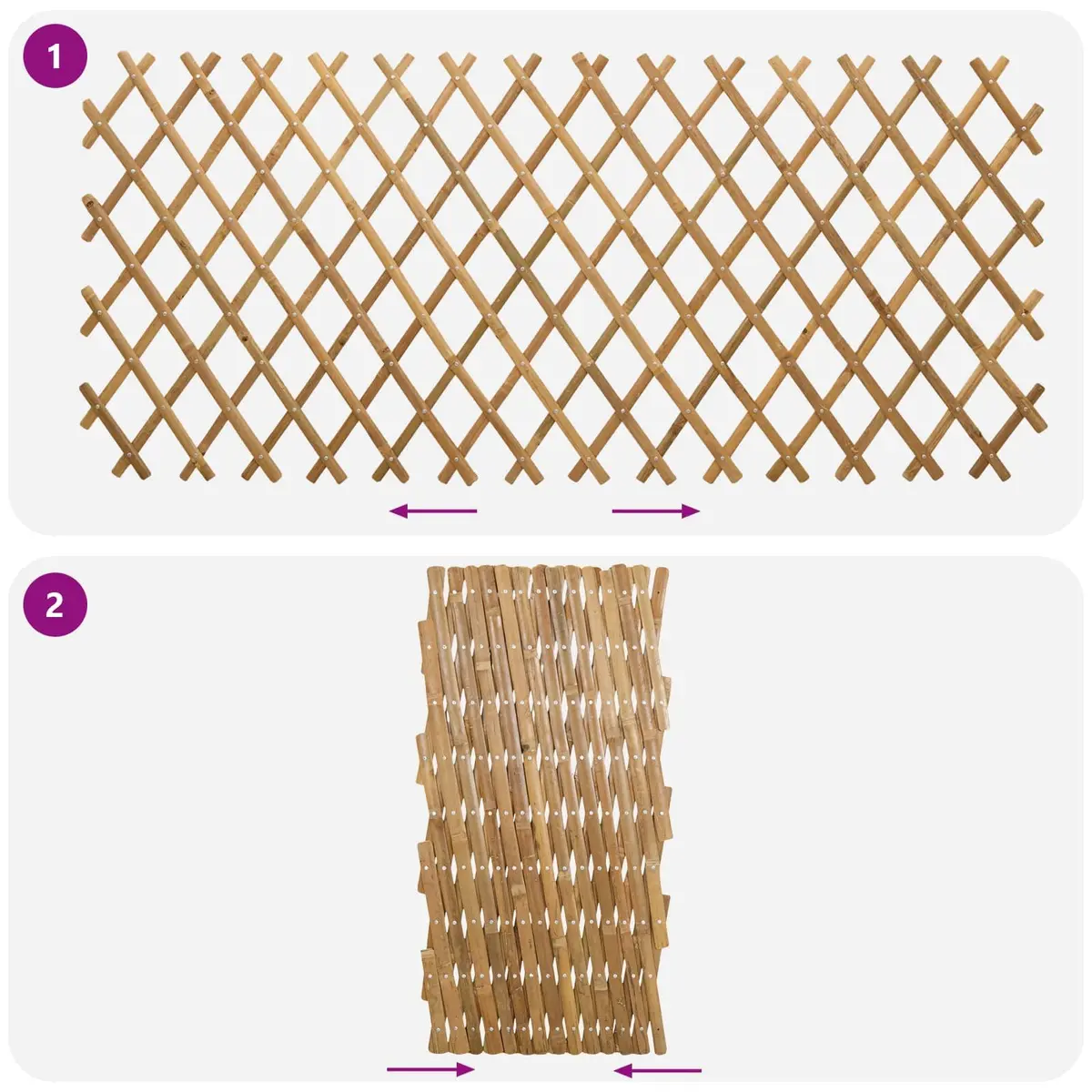Expandable Bamboo Trellis Fence Panel Garden Plant Support 100 x 105 cm Beige