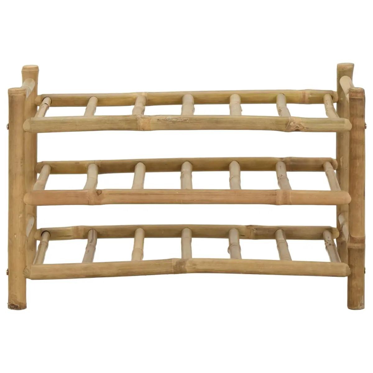 Bamboo Wine Rack Natural Brown Modern Storage Display Holder