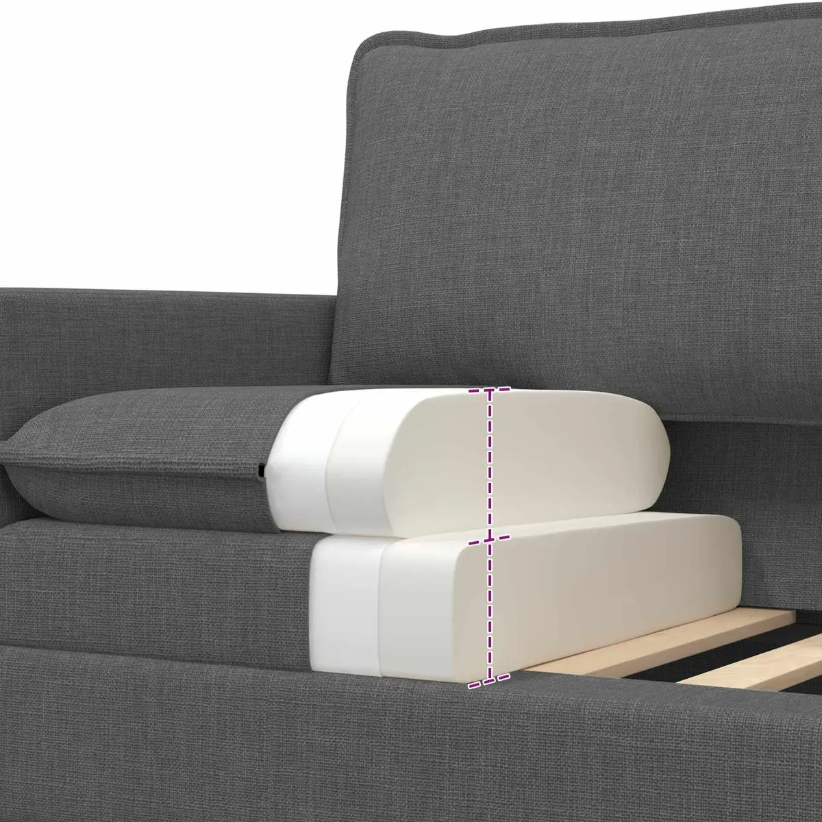 Sofa Modern Lounge Couch Fabric Upholstery Dark Grey 156x81x87.5cm